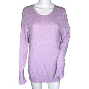 Talbots Sweater Womens Medium Purple Button Back Neck Casual Office‎ Preppy